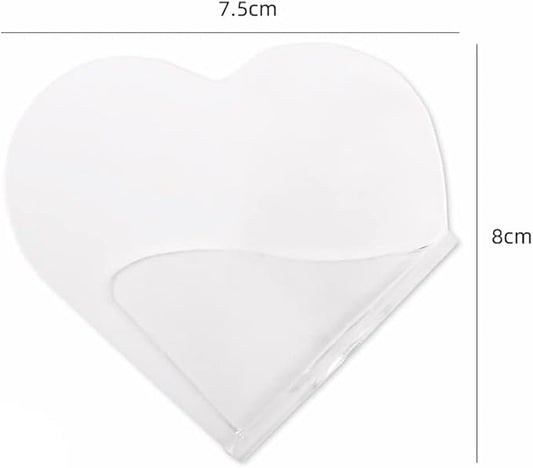 3Pcs Clear Handheld Acrylic Palette Heart Shaped Acrylic Nail Color Palette Handheld Makeup Mixing Palette Foundation Mixing Tray Cosmetic Palette for Lipstick Eyeshadow Foundation Color Blending