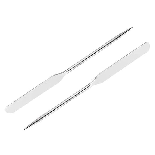 5 Pieces Stainless Steel Makeup Spatula Foundation Mixing Tool Eye Cream Spoon Foundation Spatula Cosmetic Skincare Spatula Nail Art Makeup Stirring Rod for Home Beauty Salon, Silver