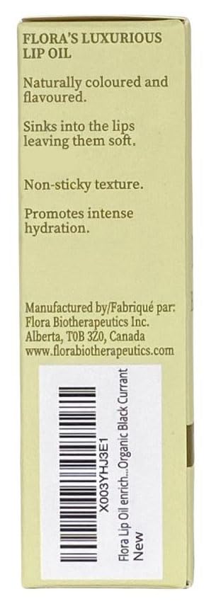 FLORA BLACK CURRANT LIP OIL | ORGANIC, PLANT-BASED | MOISTURIZE | 10 ML | MADE IN CANADA