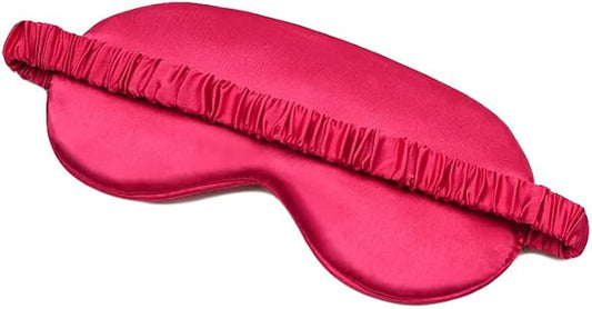 100% Natural Mulberry Soft Silk Sleep Mask, Light Blocking Eye Masks For Sleep, Night Blindfold Eye Mask Cover For Men And Women, Sleeping Night Mask For Travel (Red)