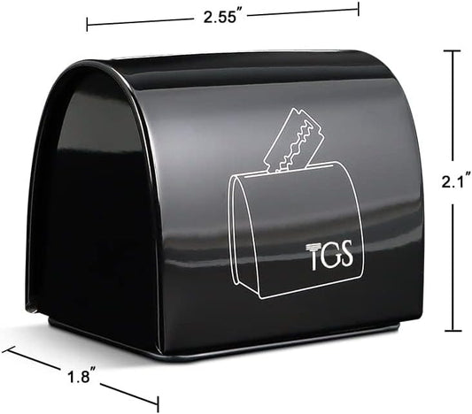 Razor Blade Storage Bank & Disposal Case, Mail Box for Used DE Safety Razor Blades (Black)