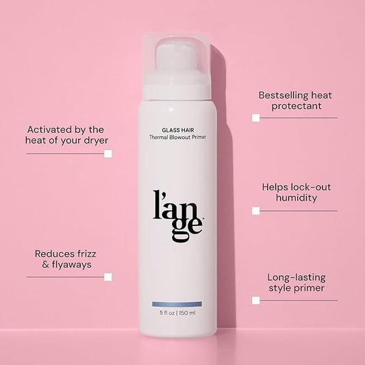 L'ANGE HAIR Glass Hair Thermal Blowout Primer | Heat Protectant Spray for Frizz Control & Shine | Blow Dry Support Styling Mist | For All Hair Types | 5 fl oz