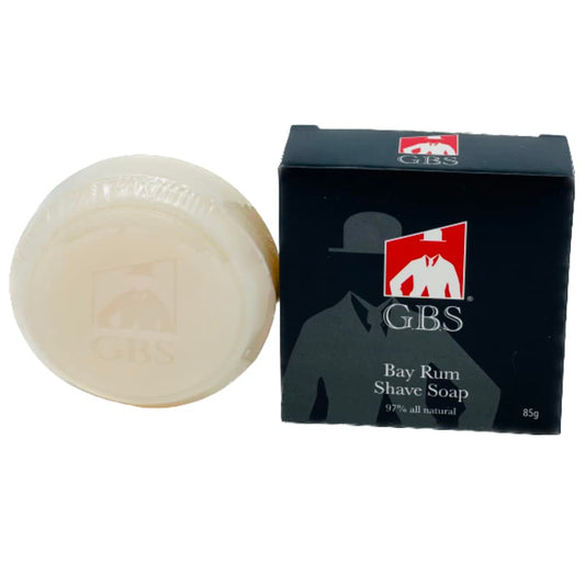 G.B.S 97% All Natural Shave Soap - Creates a Rich Lather Foam for Wet Shaving Experience (3 Pack Bay Rum) Birthday Gift