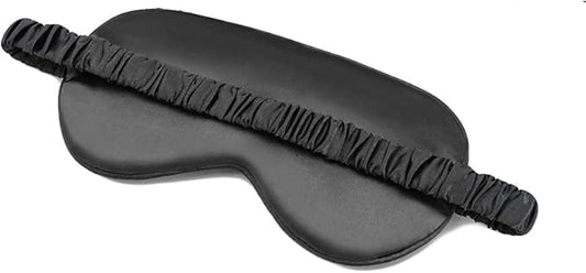 100% Natural Mulberry Soft Silk Sleep Mask, Light Blocking Eye Masks For Sleep, Night Blindfold Eye Mask Cover For Men And Women, Sleeping Night Mask For Travel (Black)