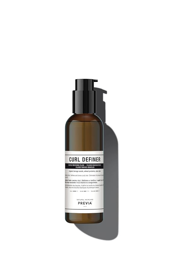 PREVIA Curl Defining Fluid - Natural Hydrating Leave In Conditioner for Curly Hair - Moisturize, Strengthen & Enhance Curls - Vegan & Organic Leave Conditioner - 6.7 oz