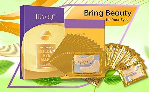 48Pcs/24Pairs 24K Gold Gel Crystal Collagen Eye Pads, Under Eye Mask for Moisturizing, Fine Lines, Dark Circles& Puffy Eyes Under Eye Patches