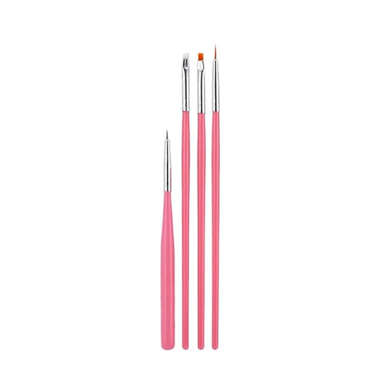 20pcs Nail Art Brushes Set, Nail Art Design Pen Painting Tools with Nail Extension Gel Brush, Nail Polish Brush, Builder Nail Gel Brush, Dotting needle,Adhesive drill pen (PinkFlower)