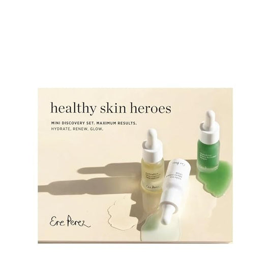 Ere Perez - Healthy Skin Heroes Kit Mini Discovery Set (Hydrate, Renew, Glow) | Vegan, Cruelty-Free, Clean Beauty (3-Piece Gift Set)
