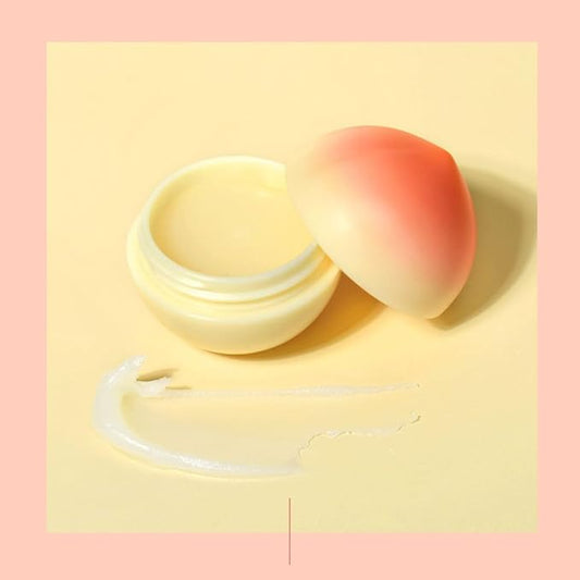 PS.PRETTYSKIN Moisturizing Korean Vegan Lip Balm 0.31oz. (9g) Smooth, Soft Texture, Hydrating, Natural Shine, Glossy (Peach)