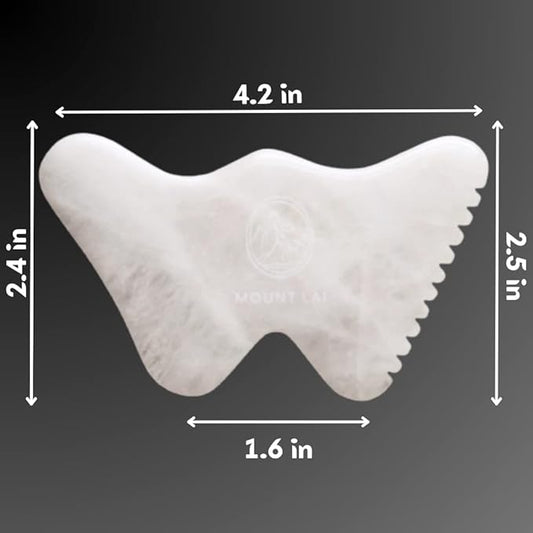 Mount Lai Vitality Qi White Jade Gua Sha Facial Tool – The Imperial Stone of Purity – Patented 5-Sided Professional Sculpting Tool for Lymphatic Drainage, Precision Contouring & Imperial Radiance