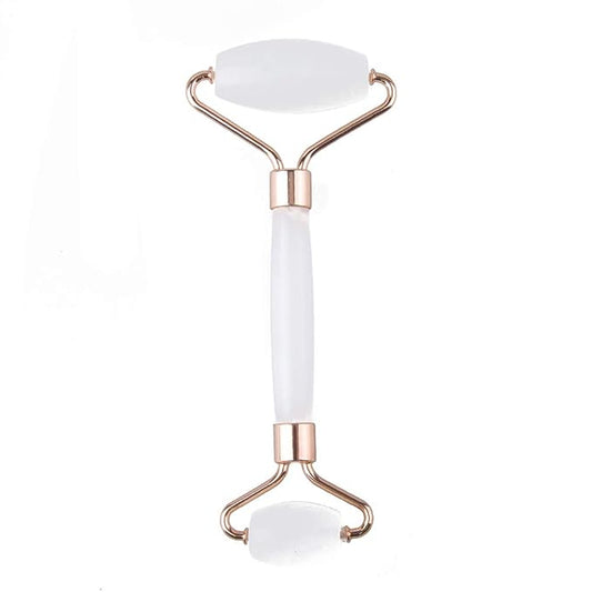 Jade Roller and Gua Sha Set - Facial Body Eyes Neck Massager Tool for Beautiful Skin Detox - Reduce Wrinkles Aging -(White Jade)