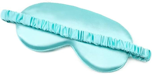 100% Natural Mulberry Soft Silk Sleep Mask, Light Blocking Eye Masks for Sleep, Night Blindfold Eye Mask Cover for Men and Women, Sleeping Night Mask for Travel (Light Blue)
