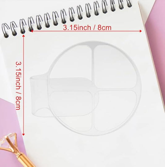 HLLMX 2 PCS Handheld Makeup Mixing Tray Hand Makeup Mixing Palette Acrylic Nail Art Manicure Palette Clear Foundation Palette Eyeshadow Makeup Hand Palette for Mixing Foundation