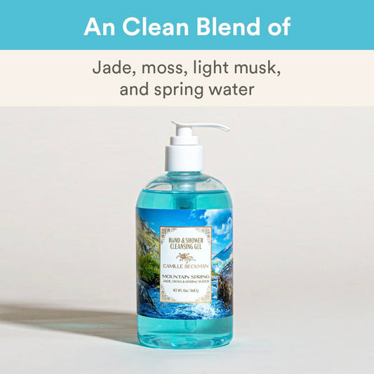 Camille Beckman Hand and Shower Cleansing Gel, Mountain Spring, 13 Ounce