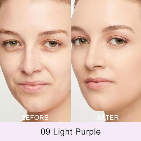 Kaely Color Correcting Concealer,Cream Pot Concealer Full Coverage,under Eye Concealer Palette for Conceals Dark Circles,Waterproof Foundation Face Makeup,09 Light Purple