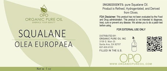 Squalane Oil - 1 oz - 30ml Glass & Dropper - Pure, Plant-Derived, Non GMO, Refined Squalene from Olives - Ultra Hydrating Carrier Facial Oil for Under Eyes, Skin, Hair, Body, Scalp & More