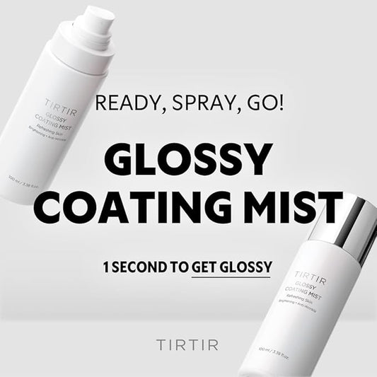 TIRTIR Glossy Coating Mist 3.38 fl. oz, Illuminating Polyglutamic Acid Face Mist for Fresh, Glowing Skin,Cooling, Soothing, Makeup Prep Spray
