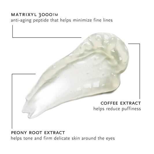 ARCONA Peptide Eye Serum - Coffee Extract Reduces Puffiness, Aloe + Lavender Soothe, Peptides Reduce Fine Lines + Wrinkles .3 oz. Made In The USA