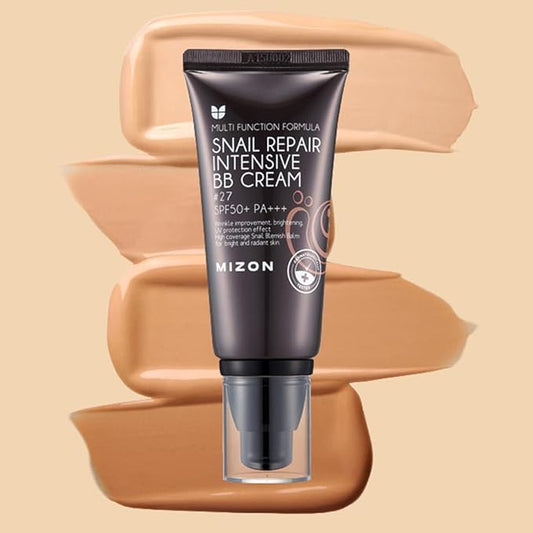MIZON Snail Repair Blemish Balm, Multifunctional BB Cream with Snail Mucus Filtrate, Skin Care and Makeup Coverage, Strenghtens Skin Elasticity, Improves Fine Wrinkles (#27)
