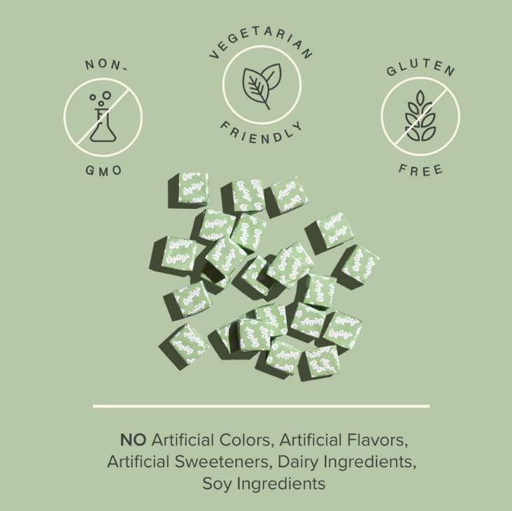 Chewsy Peaceful Sleep Chews, Sleep Support, 3 mg Melatonin, 200 MGS L-Theanine, Chamomile, Lemon Balm, Magnolia, Nighttime Sleep Aid, Naturally Minty Chews, Promotes restful Sleep, 6 -Day Supply (1)