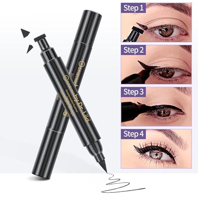 Waterproof Eyeliner - Double-Ended, Long-Lasting Liquid Eyeliner Pen with Precision Tip for Smooth Application - Smudge-Proof, Hypoallergenic, Vegan & Gluten-Free Eye Liner, 2mL Blue