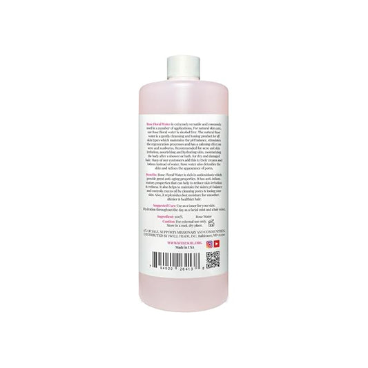 Well's Oil Rosewater Mist Spray (32 Fl oz) – Hydrates, Soothes & Refreshes | 100% Natural | No Chemical | for All Skin and Hair Types