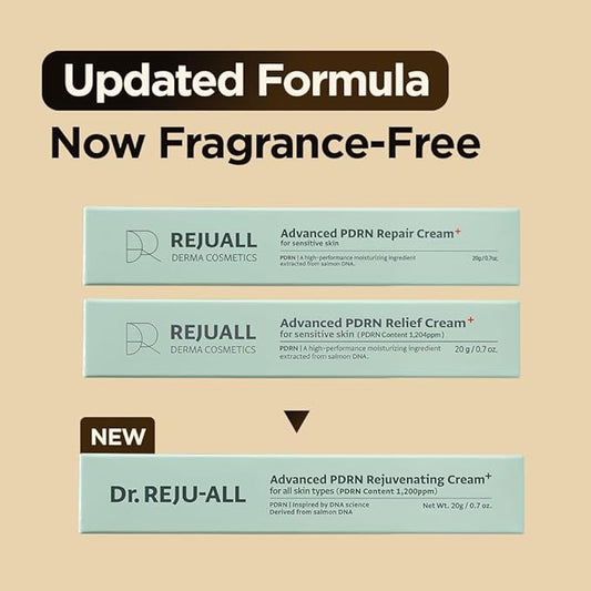 Dr. Reju-All Advanced PDRN Rejuvenating Cream 0.7oz (20g) | 99% Purity PDRN Salmon DNA, Collagen Gel Skin Repair Cream with Hyaluronic Acid & Niacinamide for Glass Skin | Night Routine Korean Skincare