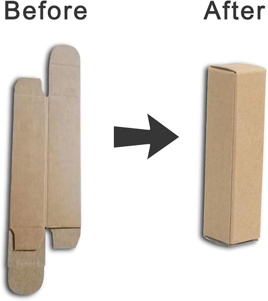 50 Pcs Lip Balm Containers Packaging Boxes, 2.67x0.7x0.7 Inch Wrapping Box for 0.15Oz Lipbalm Round Tubes, 5.5ml DIY Lipsticks Kraft Paper Package Boxes