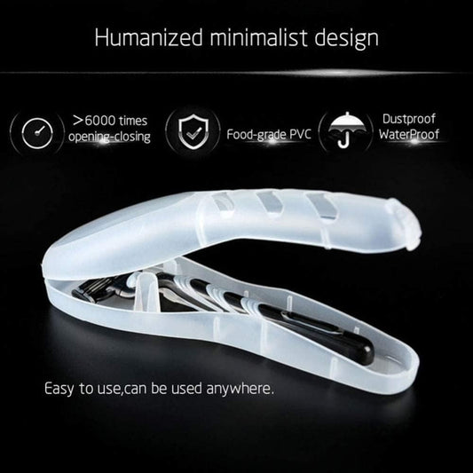 Portable Travel Razor Cover Case, Transparent Plastic Shaver Holder Protector Organizer, for Men's Manual Razors and Electric Shaver Accessories Razor Travel Case