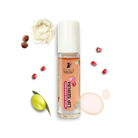 Pilgrim Squalane Bubblegum Lip Serum | Enriched with Shea Butter & Pomegranate Extract | Hydrating Lip Plumper Serum | Repairs Cracked Lips | Reveals Soft & Glossy Lips | 0.20 Fl Oz/6ml