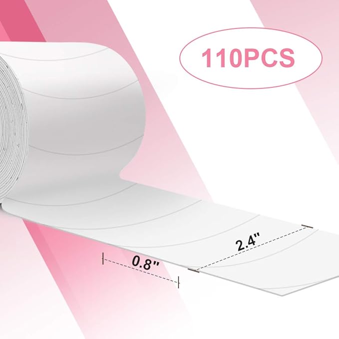 Foam Eye Pads Lash Extensions - Akissos 110 PCS Pre Cut Medical Foam Tape Under Eye Pads Eyelash Extension Supplies Beauty Tools Lint Free Hypoallergenic No Latex Waterproof - 2 Rolls