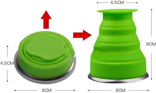 Silicone Collapsible Travel Water Cup, 6Pack Collapsible Silicone Cup with Lid, Expandable Drinking Cup Set, Reusable Mug for Camping, Hiking, Travel