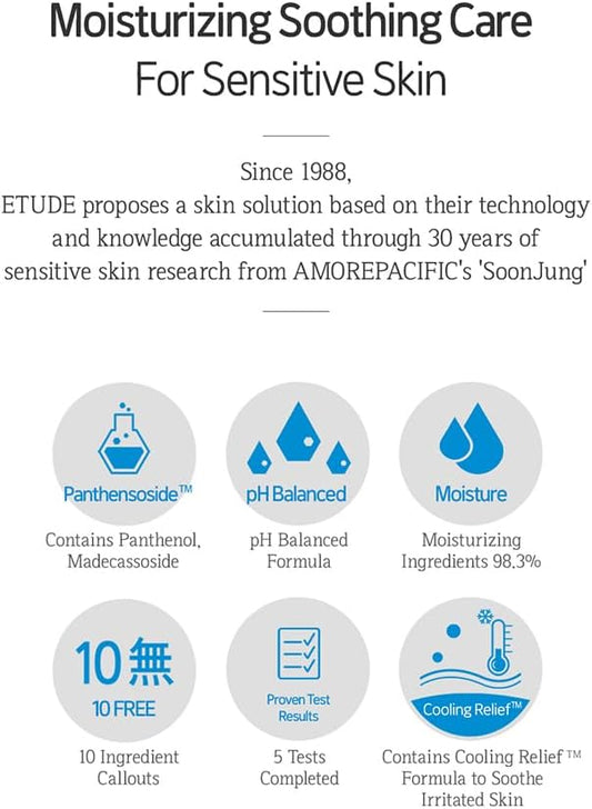 ETUDE SoonJung pH5.5 Relief Toner, Toner for Face, Hydrating Toner for Sensitive Skin, Vegan Face Toner, Panthenol, Madecassoside, Moisturizer, Korean Skin Care, Korean Toner, Beauty (16.90 Fl Oz)