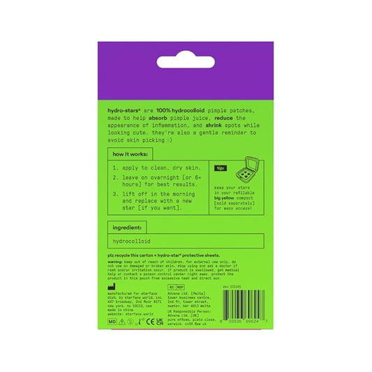 Starface Party Pack BIG PACK Hydro-Stars, Colorful Hydrocolloid Pimple Patches, Absorb Fluid and Reduce Redness, Cute Star Shape (96 Count)