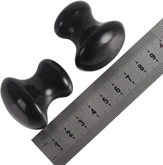 1 Pc Mushroom Jade Gua Sha Facial Tools, Jade Roller Guasha Massage Black Jade Stone Mushroom Shaped Face Lift Remove Wrinkles Massager for Women Spa, Gua Sha Massage Knobs for Body Relaxing