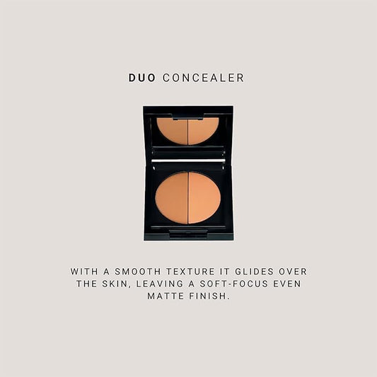 Idun Minerals- Duo Concealer- Double-Shade Compact Creamy Concealer- Smooth Texture Hides Imperfections- Even Matte Finish- Provides Full Coverage And Long Lasting Results- Strandgyllen- 0.1 Oz