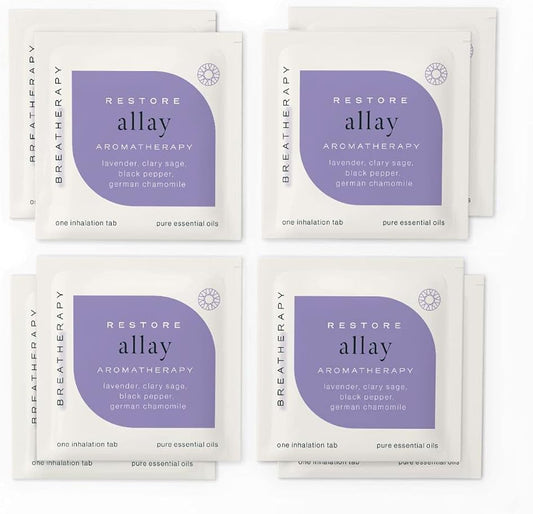 Aromatherapy Allay Patches - Pure Essential Oil Aroma Patch - Lavender and German Chamomile Essential Oils for Relaxation and Stress Relief - 8-Pack