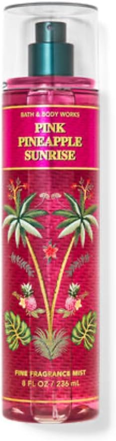 Bath & Body Works - 3 Piece Bundle - Spray - Body Cream - Shower Gel - Full Size and Gift Bag HELLO GORGEOUS (Pink Pineapple Sunrise)