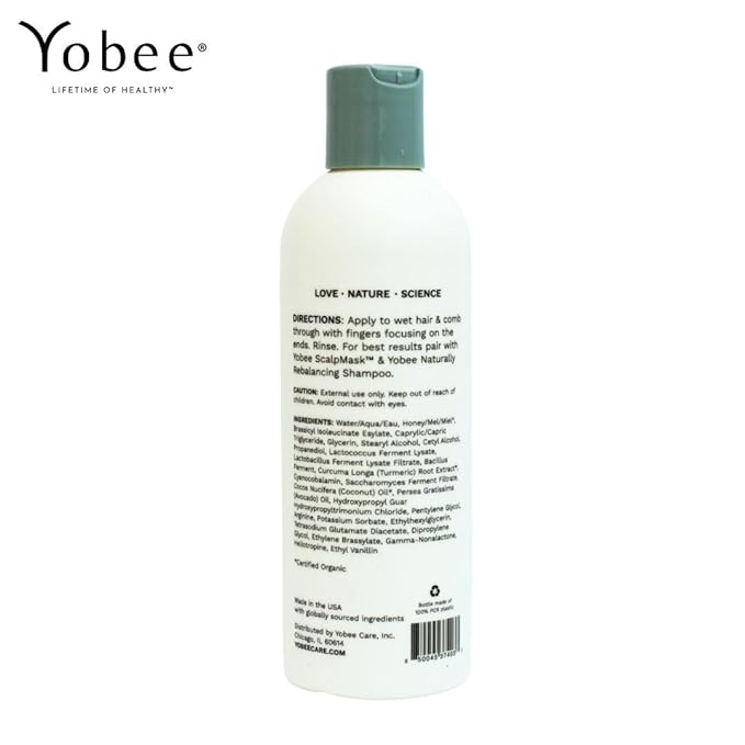 Yobee Rebalancing Shampoo – Sulfate-Free Dry, Flaky & Itchy Scalp Care | Probiotic Shampoo with Organic Honey, Turmeric, Vitamin B12 & Oat | Dandruff, Eczema & Psoriasis Relief | Doctor Founded
