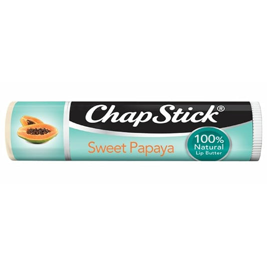 ChapStick Papaya 100% Natural Lip Butter Tube, Lip Balm - 0.15 Oz, Non-tinted, Sweet Papaya