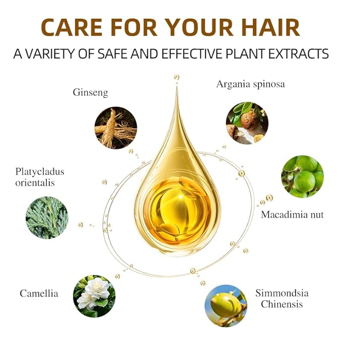 Black Hair Dye Shampoo 3 in 1 for Gray Hair Coverage Argan nut Natural Shampoo Black Hair Dye for Women & Men/Ammonia-Free 500ml