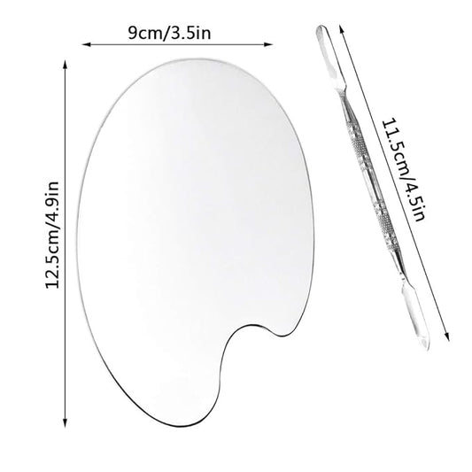 2 Pack Professional Makeup Palette, 2 Types Pro Lady Stainless Steel Cosmetic Artist Spatula with Spatula Tool for Mixing Foundation