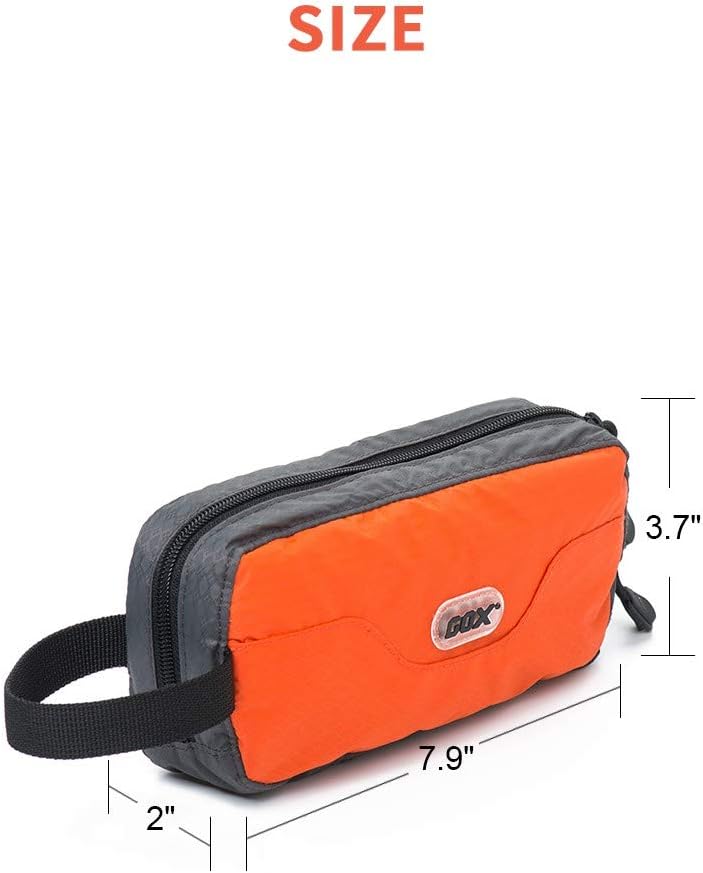 GOX Travel Toiletry Bag,Dopp Kit Case,Ultra-Light Cosmetics Bag Makeup Organizer(Orange)