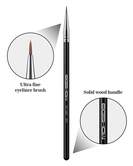 Eyeliner Brush Ultra Fine Point Premium Gel Eyeliner Brush Nylon Bristles Professional Makeup Tools for Lquid Powder And Paste Black (E819)