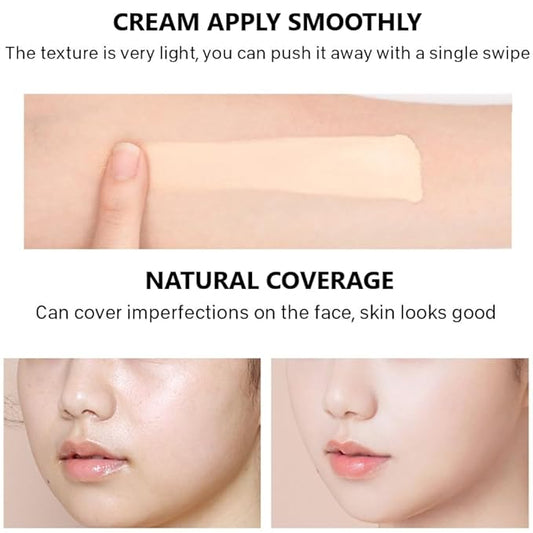 Foundation Full Coverage Liquid Foundation Cream - Lightweight Concealer - Suitable for All Skin Types (whipped cream 01)