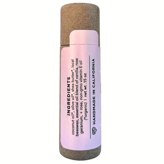 Plastic Free Lip Love | Jumbo Organic Lip Balm | Organic Beeswax and Plant Based | Zero Waste Natural Lip Balm (Vanilla Rose)