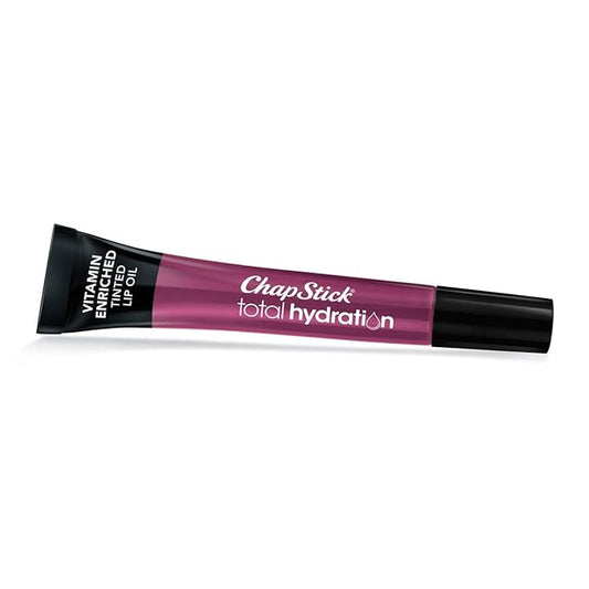 ChapStick Total Hydration Vitamin Enriched Sheer Plum Tinted Lip Oil Tube, Lip Care - 0.24 Oz