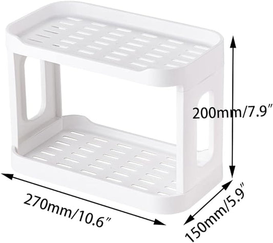 2-Tier Desk Organizers & Dispensers,Mail Holder for Office Desk Organization,Kitchen Spice Rack or Bathroom Countertop Organizer, Gift for Teachers, Classmates, and Friends,White