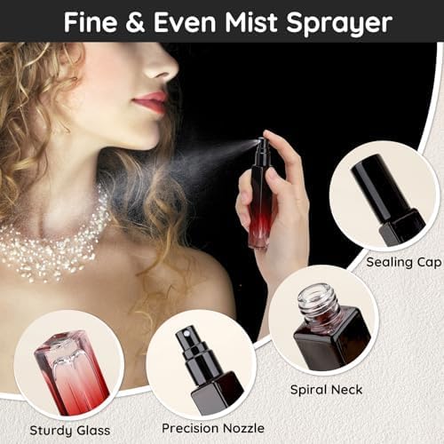 Segbeauty 10ML Travel Cologne Sprayer, 10 Pack Refillable Atomizer Spray Bottle for Perfume, Empty Mini Glass Perfume Bottle Fine Mist Dispenser, Portable Leak-proof Sample Bottles for Travel Outgoing