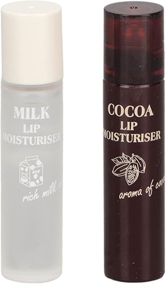 Hydrating Oil, 2pcs Roll On Hydrating Lip Gloss, 5ml Moisturizing Lip Balm Cocoa Bean Milk Lip Oil Hydrating Nourishing Day Night Repair